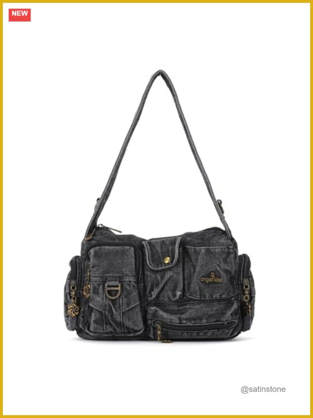 Vintage Hobo Shoulder Bag Small Crossbody Purse Multi-Pocket Water-Resistant